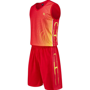 ชุดเสื้อบาสเก็ตบอลชาย คอวี แขนกุด ระบายเหงื่อได้ดี พิมพ์ลายไล่เฉดสี ทรงแอธเลติก ดีไซน์แบบซับลิเมชั่น - Product Image 1