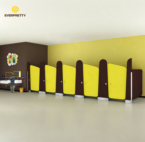 Meubles scolaires durables en stratifié compact, cabines sanitaires sécurisées pour enfants, cloisons imperméables pour toilettes d'enfants pour la maternelle - Product Image 1