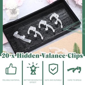 Clips de rideau occultant à canal caché en plastique transparent de haute qualité, design moderne, 6 pièces - Product Image 5