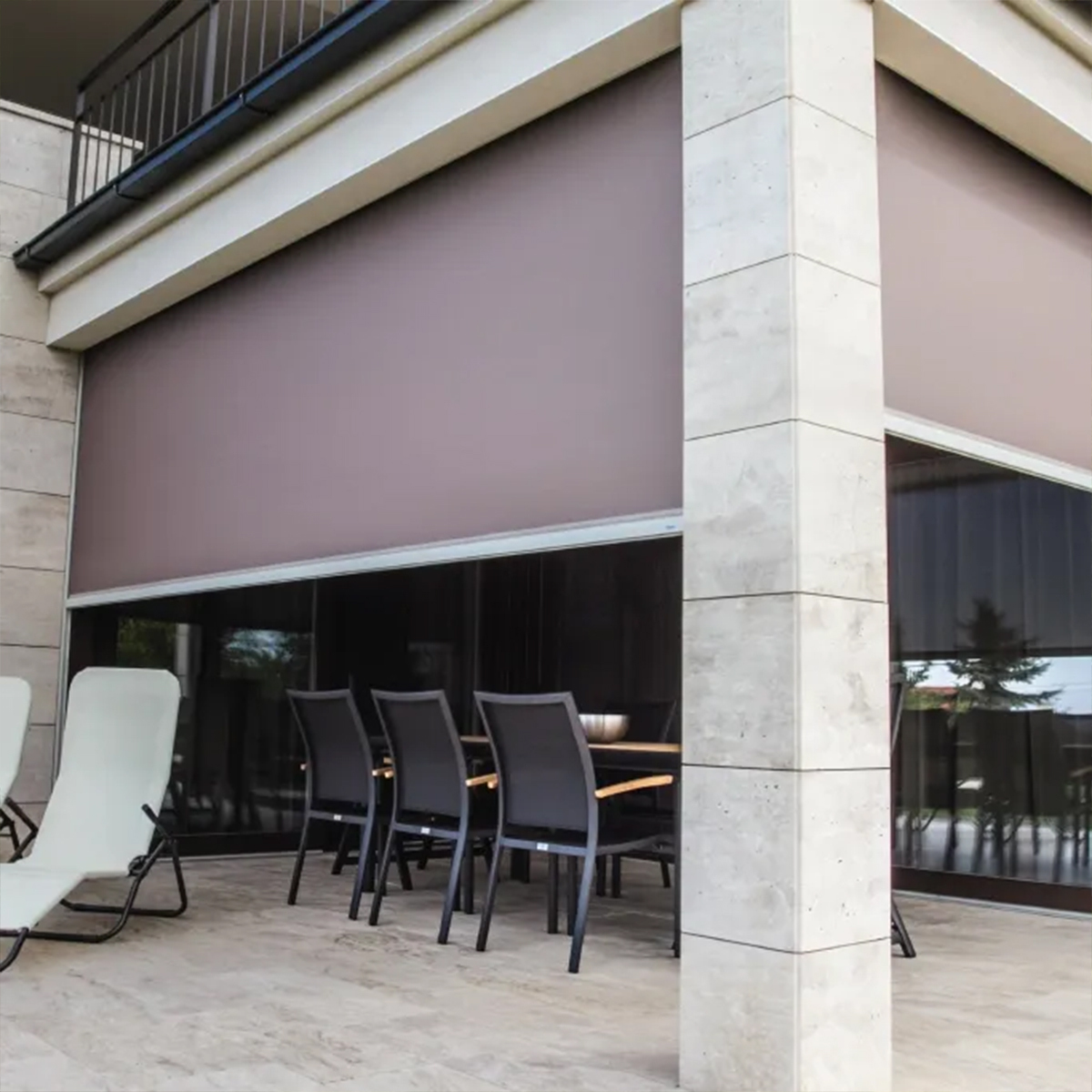 Outdoor Electric Motorized Vertical Pattern Blind Shade Shutter Clear Plastic Waterproof Custom Curtains for Home · image 15