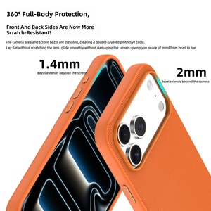 เคสแม่เหล็กผ้า Tech Fabric PU แบบเรียบ สำหรับ 17 Pro Max พร้อมปุ่ม AI ใช้ได้กับ 16/15 ป้องกันการตกกระแทก - Product Image 5