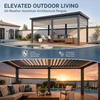 Système motorisé intelligent, gazebo en aluminium, pergola extérieure pour extensiblez votre patio, votre cour arrière, votre espace de vie existant