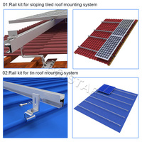 Kit de rails de montage solaire pour toit en tuiles, ensemble de supports photovoltaïques en aluminium, pince de panneau solaire, pied en L pour 4 modules, installation DIY 30mm 45mm