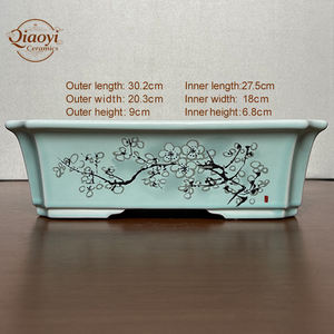 Vaso di Bonsai in ceramica di grande stile rettangolare contemporaneo fatto a mano decorazioni per alberi di fiori ad alta temperatura Yixing al forno <span class=keywords><strong>giardino</strong></span> di ceramica - Product Image 5