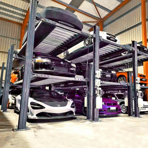 Plateforme élévatrice hydraulique verticale à quatre poteaux pour stationnement automobile, élévateur de voitures à quatre poteaux pour empilage de véhicules - Product Image 1