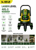 Niveau laser rotatif industriel autonivelant 2 lignes vert pour la construction, précision 0,2 mm/m, 3 axes