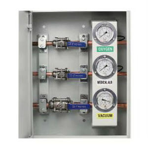 Boîte de vanne de zone de gaz médical LOVTEC avec panneau d'alarme numérique, régulateurs de pression pour la surveillance des gaz médicaux - Product Image 1