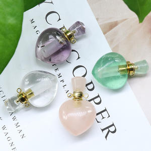 ריפוי גביש שמן אתרי פזור בקבוק צורה לב תליונים, יכול לספק שרשרת - Product Image 1