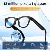 Occhiali Smart con Registrazione Video 1200W Pixel, Riproduzione Musicale, AI Vocale Intelligente e Traduzione in Tempo Reale per Chat GPT Big Model PC TR90 Push