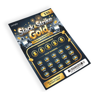 Anti-counterfeiting Design Lottery Tickets Scratch Card Offset Printed Art Coated <b>Gloss</b> varnish Printing Lottery Card - Product Image 4