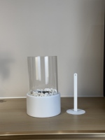 Bol à feu Portable sans fumée, foyer à éthanol avec verre rond et galets