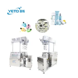 Yeto 25 50 100 Litres Homogénéisateur sous vide Émulsifiant Mélangeur cosmétique Réservoir Crème de soin de la peau Lotion pour le corps Machines de production