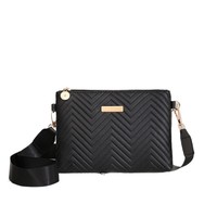 Sac à main en PU gaufré pour femme avec garniture métallique, motif vague, portefeuille long, mini porte-monnaie pour téléphone, fermeture éclair, doublure en polyester, style urbain