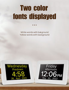 <span class=keywords><strong>LCD</strong></span>-Bildschirm 8 Zoll sprechende digitale Demenz Orientierung suhr mit 8 Sprach speicher verlust Uhr für ältere Menschen - Product Image 4