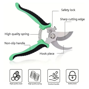 Ciseaux horticole multifonctionnels en acier inoxydable, forme bec d'oiseau, pour la taille des branches et la cueillette des fruits, avec fonction d'économie d'effort - Product Image 4