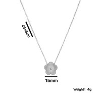 C & J joyería de moda luz diseñador de lujo trébol pulsera plata cinco hojas flor láser colgante titanio acero collar