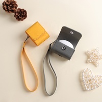 Étui pour écouteurs gris facile à utiliser, mignon, imperméable, en cuir personnalisé, boîte de rangement pour écouteurs