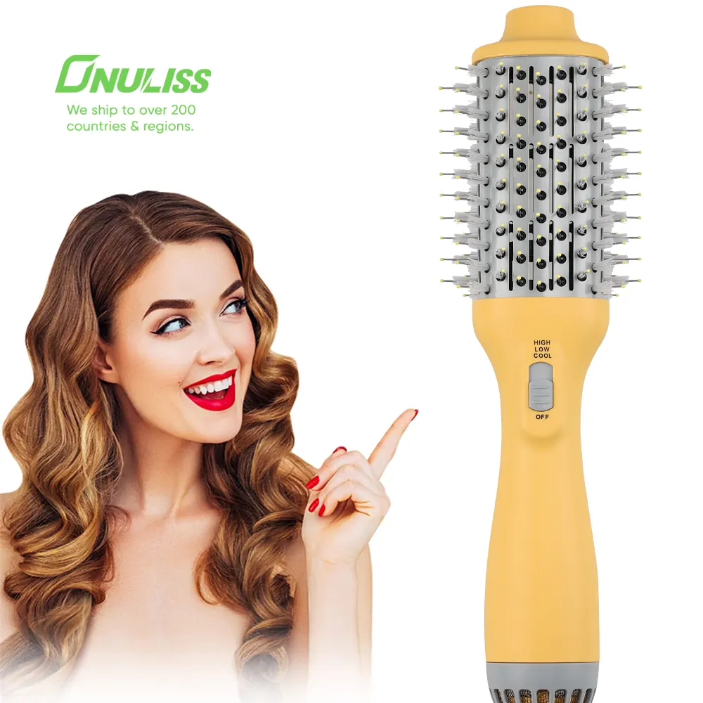 Patent Design 1000W Hot Air Brush Hair Styler Dryer Brush Cepillo De Aire Caliente Dual Voltage Hair Straightener Blow Dryer