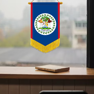 Logotipo personalizado Impresión digital Material satinado Colgante <span class=keywords><strong>Bandera</strong></span> de banderín de <span class=keywords><strong>Belice</strong></span> para espejo retrovisor de coche y decoración del hogar - Product Image 2