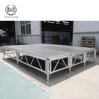 Scène portable en alliage d'aluminium 4x4 pieds 4x8 pieds, plateforme modulaire mobile à hauteur réglable, certifiée TUV, double couche, 500 kg