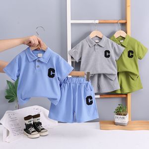 Ensemble de vêtements décontractés pour garçons de 0 à 4 ans, polo à manches courtes et short en jean, mode été - Product Image 4
