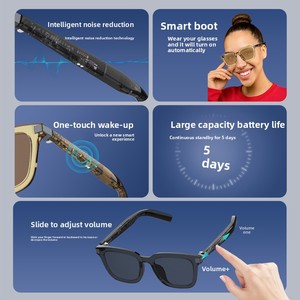 Technologie de pointe intelligente pour écouteurs sans fil, lunettes de soleil polarisées, lecture de musique, appels téléphoniques, contrôle à distance - Product Image 2