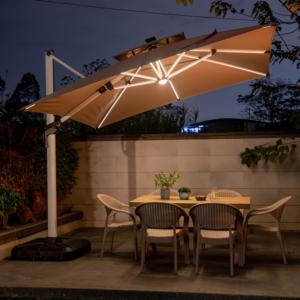 [Usine ZUOAN d'origine de Foshan] CE+MSDS+ISO+EORI 10/12CM Double poteaux 2026 Promotion <span class=keywords><strong>Parasol</strong></span> d'extérieur Lumière solaire <span class=keywords><strong>Parasol</strong></span> - Product Image 1