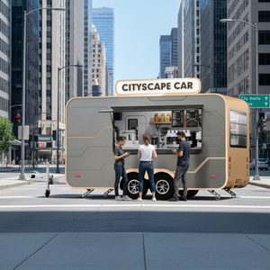 Remorque alimentaire multifonctionnelle en fibre de verre ORANGE T2 pour pizzas et hamburgers, chariot alimentaire, camionnette alimentaire - Product Image 3