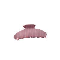 Jepit Rambut Model Hiu Bergaris Pink Biru Bahan Asetat untuk Wanita, Hadiah Buatan Tangan 10cm