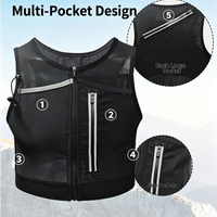 Gilet de course unisexe Honorisk M2023 avec poche réfléchissante, fermeture éclair en polyester, porte-bouteille et support pour téléphone