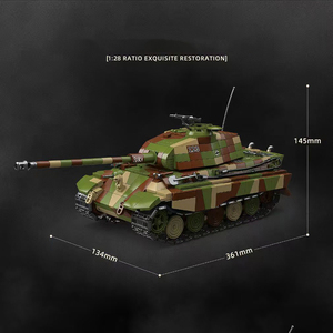 1582pcs quân đội ngụy trang aufblasbarer Panzer 1/28 PZ. kpfw vi Ausf.<span class=keywords><strong>B</strong></span> hổ xe tăng nhự<span class=keywords><strong>a</strong></span> xây dựng khối Mô hình <span class=keywords><strong>b</strong></span>ộ sưu tập đồ chơi người lớn - Product Image 2