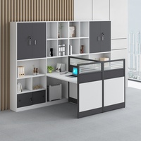 Espace de travail modulaire extensible moderne pour 2 à 8 personnes, mobilier de bureau commercial, style panneau en bois, tables d'ordinateur