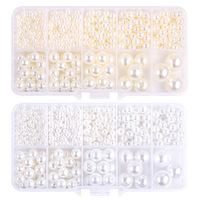 Kit de fabrication de bijoux artisanaux DIY avec 10 compartiments de perles en ABS de tailles variées, perles rondes et intercalaires lâches de 3 à 14 mm pour colliers, bracelets et boucles d'oreilles