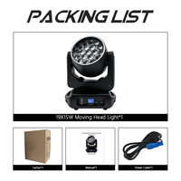 19x15W LED lumière principale mobile DMX512 Zoom lumière de lavage RGBW éclairage de scène de contrôle de point unique pour mariage concert discothèque Bar