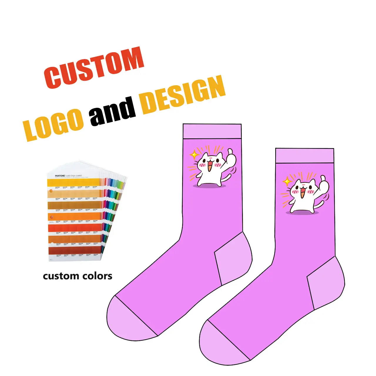 Meias de lã de alta qualidade com logotipo personalizado, meias bordadas, meias próprias com design grátis