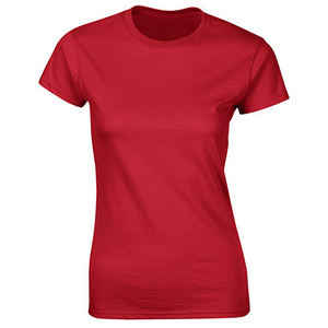 OEM Custom Logo Heat-Transfer Printed 100% Cotton 180 Grams Knitted Plain Dyed Solid Short Sleeve Casual Blank T-Shirt for Women - Product Image 6
