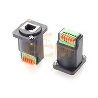 Adaptateur de connecteur RJ11 RJ12 6P6C de type D pour montage sur panneau vers bornier à ressort 6 broches pour système LED, contrôle de capteur PLC