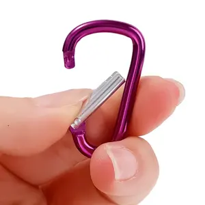 Carabiner พวงกุญแจที่มีสีสันอลูมิเนียม D-แหวนตะขอฤดูใบไม้ผลิ Carabiner Snap Hook คลิปพวงกุญแจกลางแจ้ง Camping ใช้ทุกวันเครื่องมือ