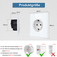 Touchmi Nouveau Design Rond Style 16A Allemagne Prise avec Mur en Verre Prise Standard UE pour Usage Domestique