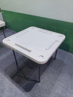 Table de Mahjong Pliante Simple pour Divertissement en Plein Air, avec Tapis de Jeu de Mahjong et Dominos