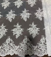 Tissu en dentelle de tulle brodé haute couture pour mariée, tissé 100 % polyester léger, pour robes de mariée, accessoires et chaussures