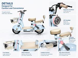 <span class=keywords><strong>Bicicleta</strong></span> Eléctrica Potente de 48V 350W para Adultos, Scooter con Pedales para Desplazamientos Urbanos Diarios, Suministro Directo de Fábrica - Product Image 4