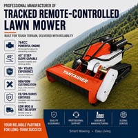 Mesin Pemotong Rumput Crawler Bertenaga Baterai 48V 25HP 800mm dengan Pengontrol Jarak Jauh untuk Lereng