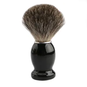 Brosse de rasage manuel, 20 pièces, avec manche en bois noir, excellente qualité, produit de rasage