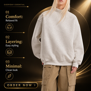 Vintage Oversized Mock Neck Sweatshirt Pullover Crew Neck Hoodie for Women Autumn - Product Image 5
