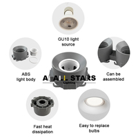 Module de boîtier d'éclairage LED encastré pour plafond tendu intérieur, support de lampe GU10 en plastique ABS, accessoire de fixation
