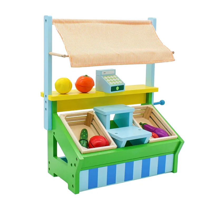 Juego de rol de madera para niños, soporte de frutas y verduras, juego de cocina, regalo educativo, juguetes de cocina para niños y niñas