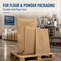 Op maat gemaakte zakken van 25kg/50kg, gecoat met kraftpapier en PP geweven papier-plastic composiet, voor voedsel, meel, chemische poeders, kunstmest en veevoer.