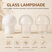 Abat-jour en verre en forme de champignon, diffuseur de lumière douce et chaude, pour éclairage de table résidentiel et commercial