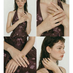 JINYOU 3731 简约花卉时尚首饰个性戒指不锈钢玫瑰花戒指女式 - Product Image 2